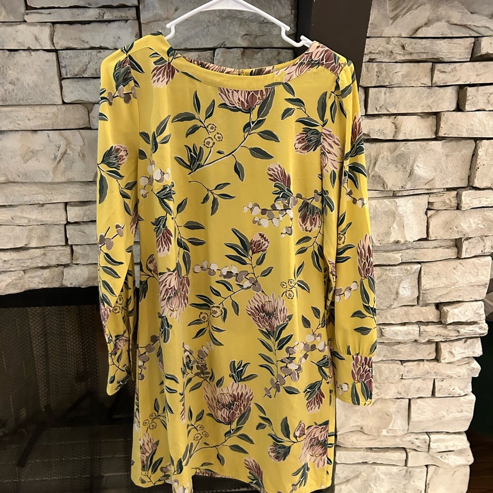 💐EUC Loft Floral Yellow Dress